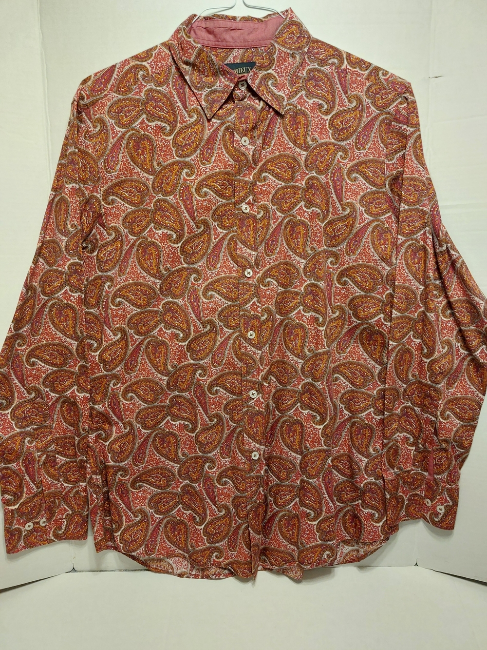 Daniel Cremieux Paisley Button-Down Shirt - Rust and Pink
